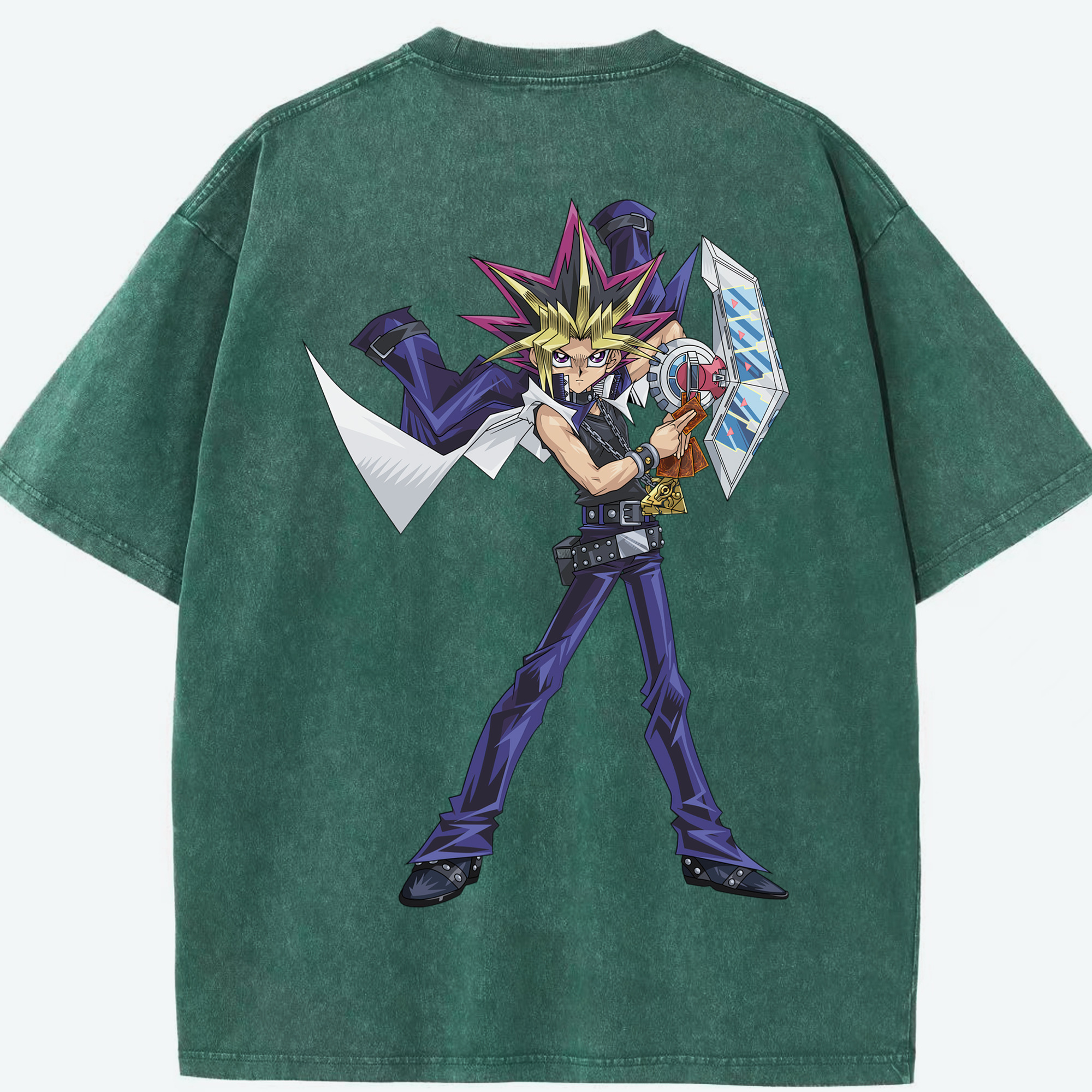 （画像用） 遊☆戯☆王 Yu-Gi-Oh! 綿100% ヴィンテージ風 半袖Tシャツ（背面プリント）